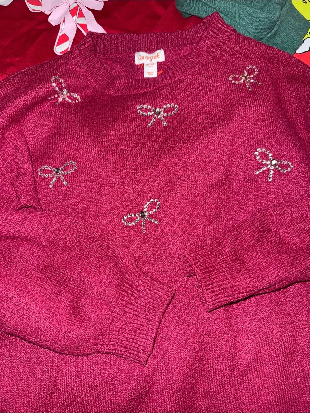 GAP / Cat & Jack Sweatshirt with Candy-Cane The Grinch